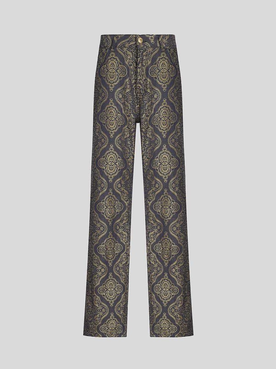 ETRO Denim | Jeans Larghi Jacquard Giallo