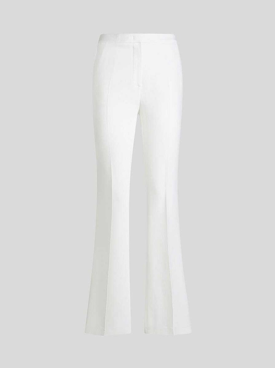 ETRO Pantaloni | Pantaloni Svasati In Cady Stretch Bianco