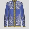 ETRO Camicie E Camicette | Camicia Bouquet In Crepe De Chine Azzurro