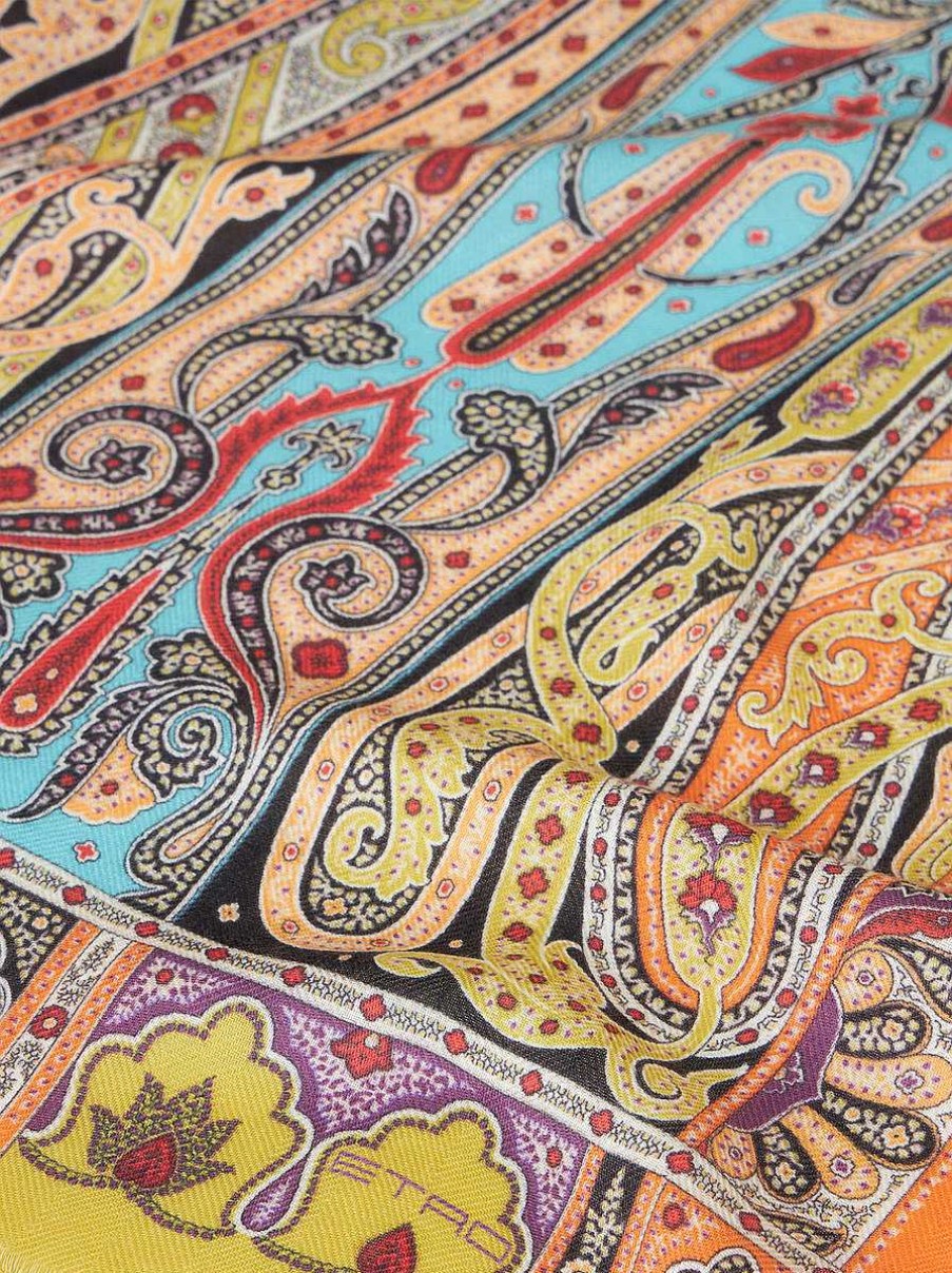 ETRO Sciarpe E Seta | Sciarpa Paisley In Seta E Cashmere Multicolore