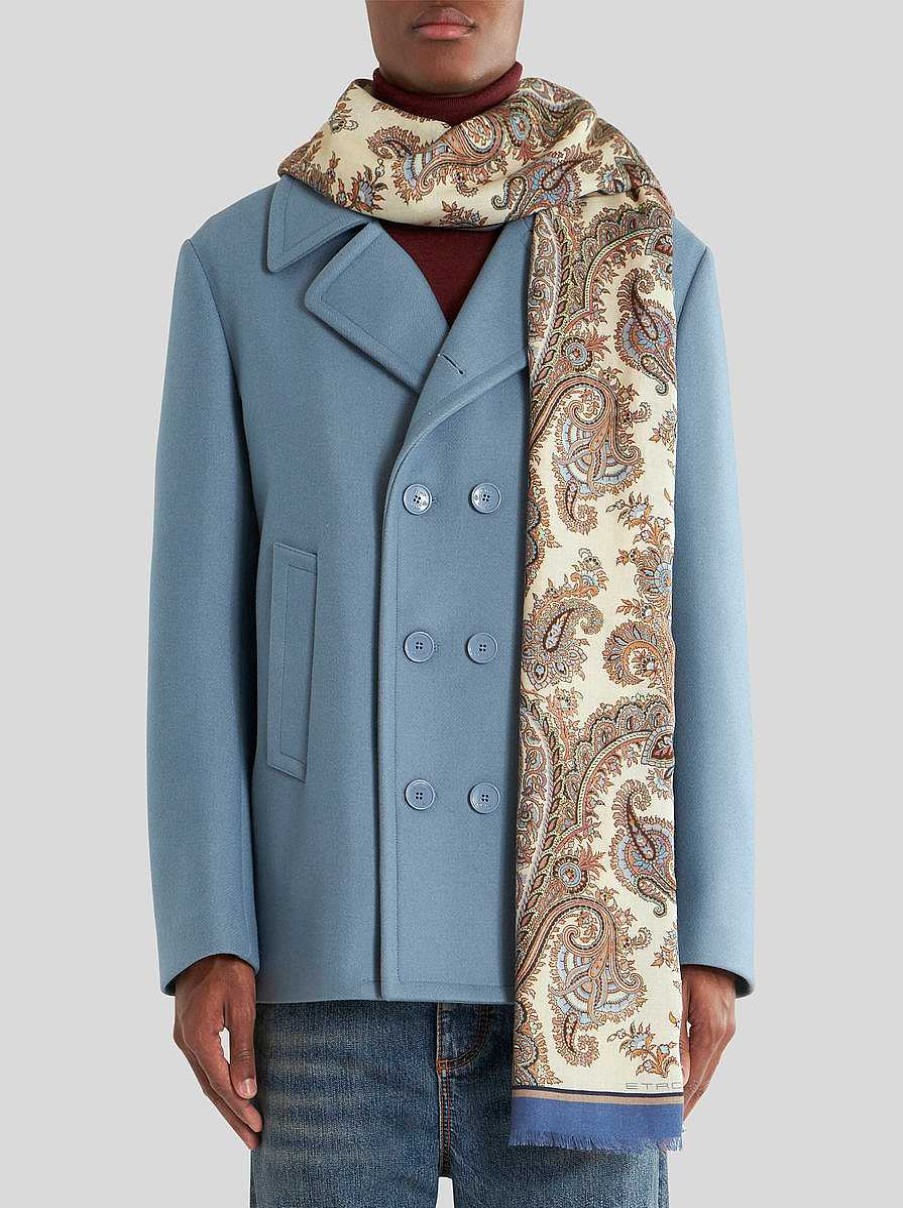 ETRO Sciarpe | Sciarpa Paisley In Cashmere E Seta Verde