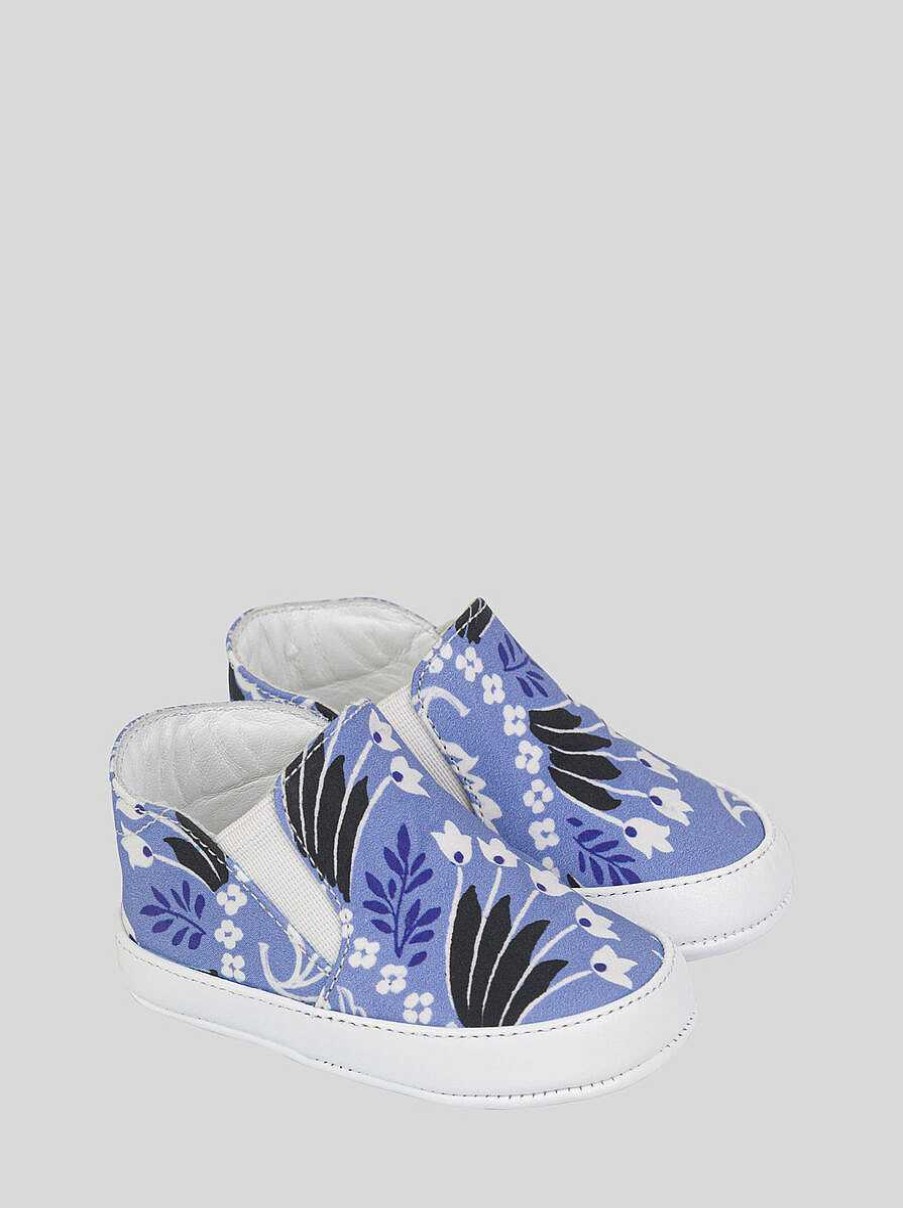 ETRO Neonato 1-9 Mesi | Scarpine Slip-On Con Motivo Paisely Tinta Unita Per Bebe Azzurro