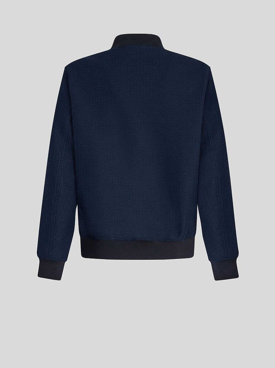 ETRO Cappotti E Capispalla | Giubbotto Bomber In Cotone Blu Navy