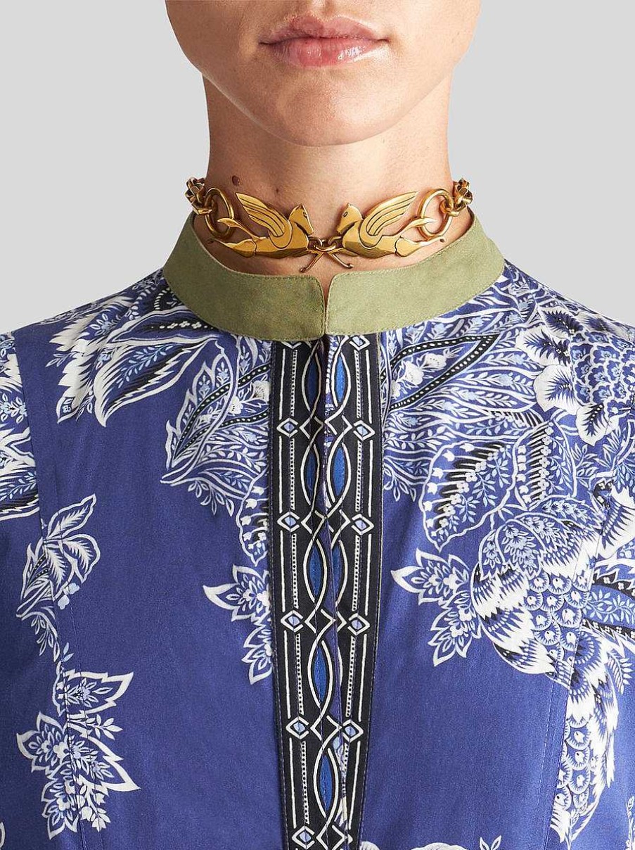 ETRO Vestiti | Abito Con Bouquet Di Bandana Blu Navy