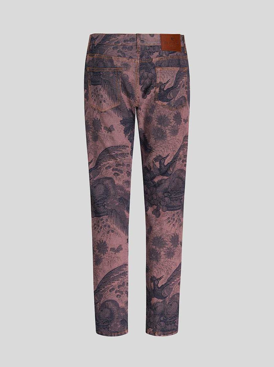 ETRO Denim | Jeans In Denim Jacquard Rosa