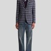 ETRO Giacche | Giacca A Quadri Multicolor Su Base Blu