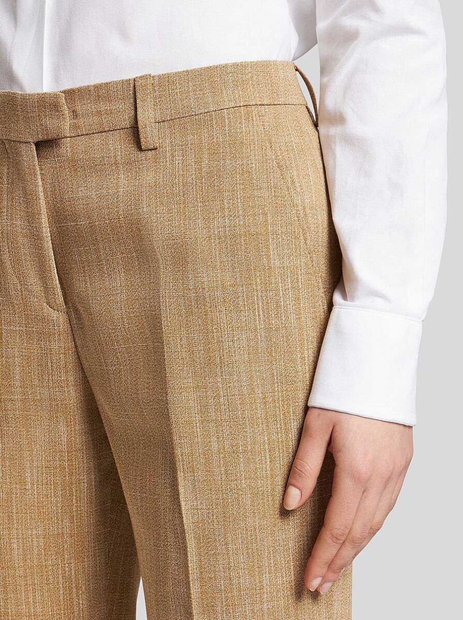 ETRO Pantaloni | Pantaloni In Tessuto Fiammato Marrone