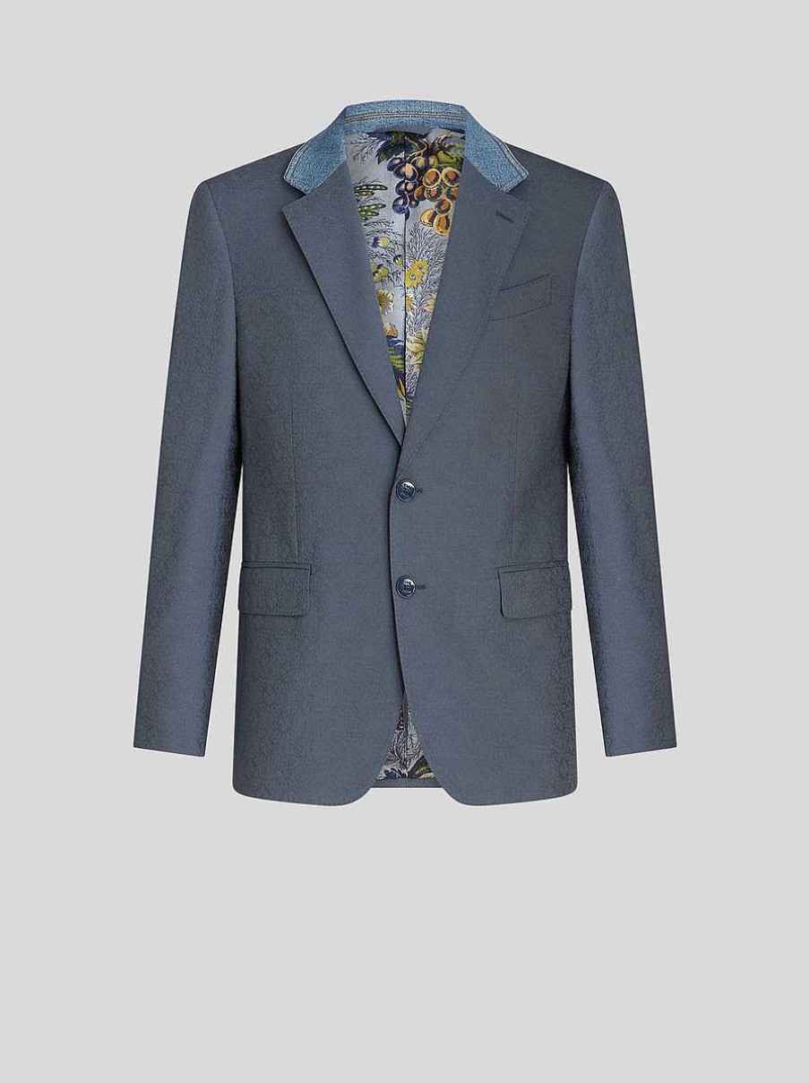 ETRO Giacche | Giacca Jacquard Blu Navy