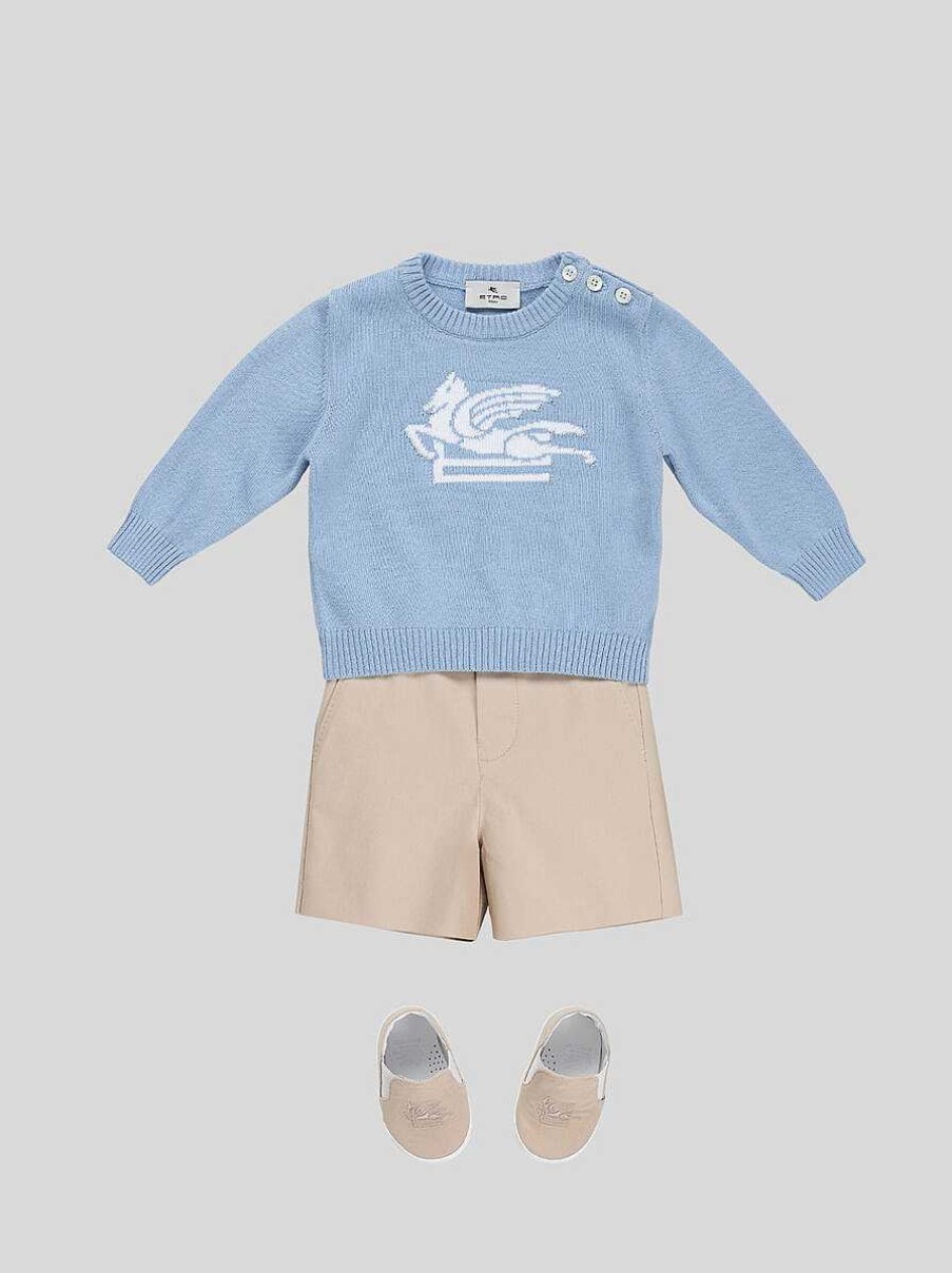 ETRO Neonato 1-9 Mesi | Maglia Baby Con Dettaglio Pegaso Azzurro