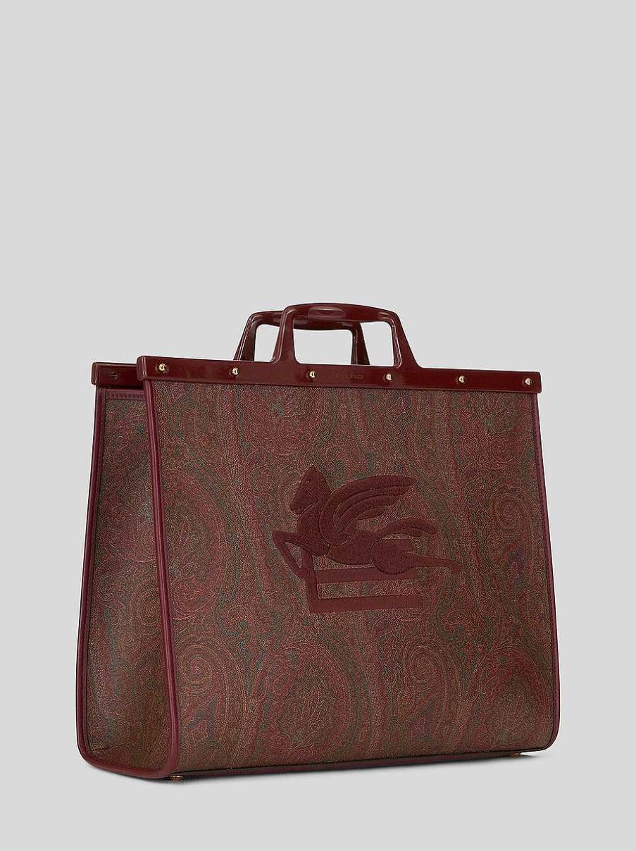 ETRO Adoro Trottatore | Borsa Grande Con Motivo Paisley Love Trotter Rosso