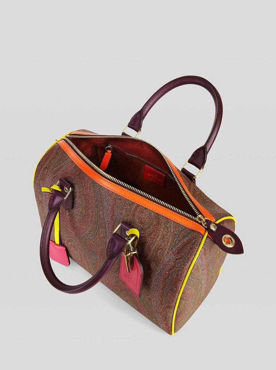 ETRO Paisley | Borsa Boston Paisley Con Dettagli Multicolor Borgogna