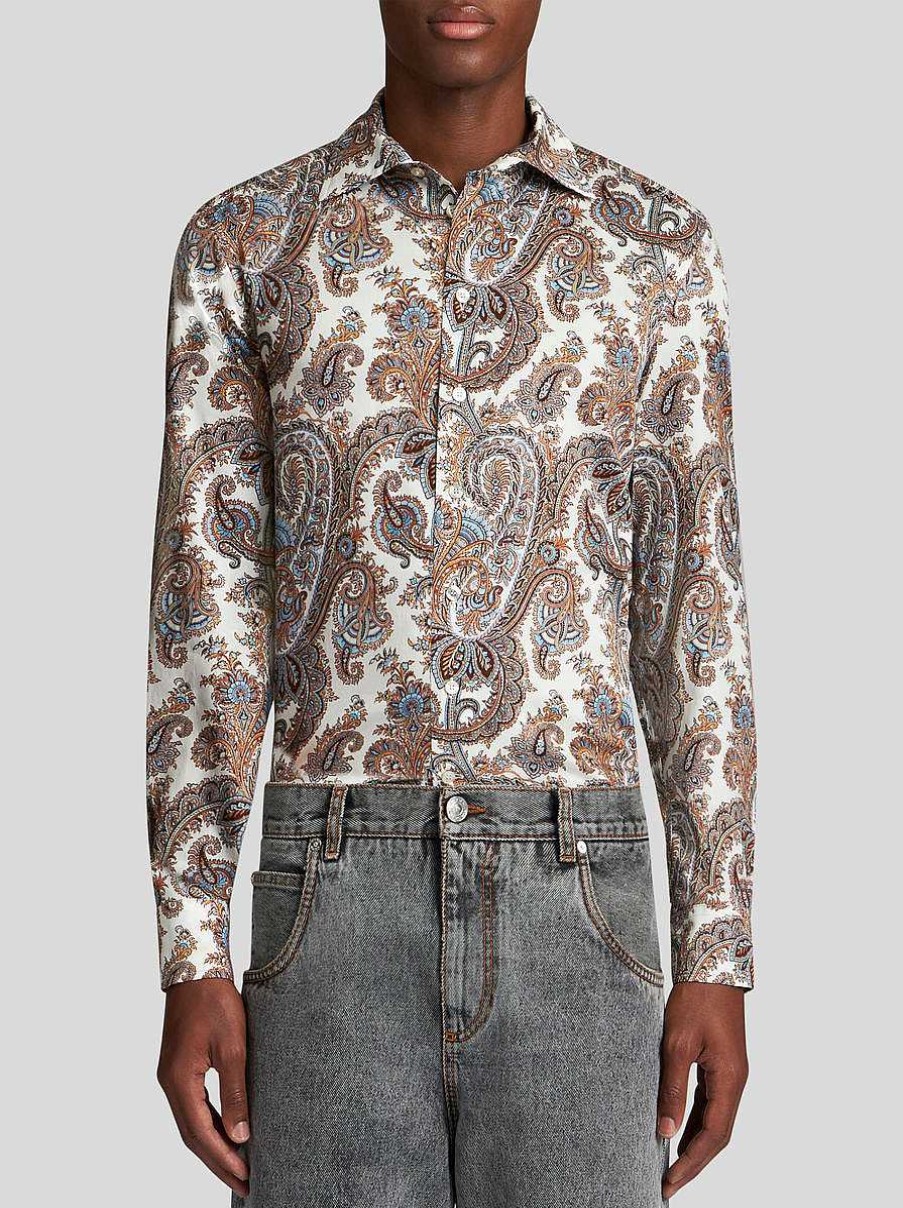 ETRO Camicie | Camicia Con Stampa Paisley Verde