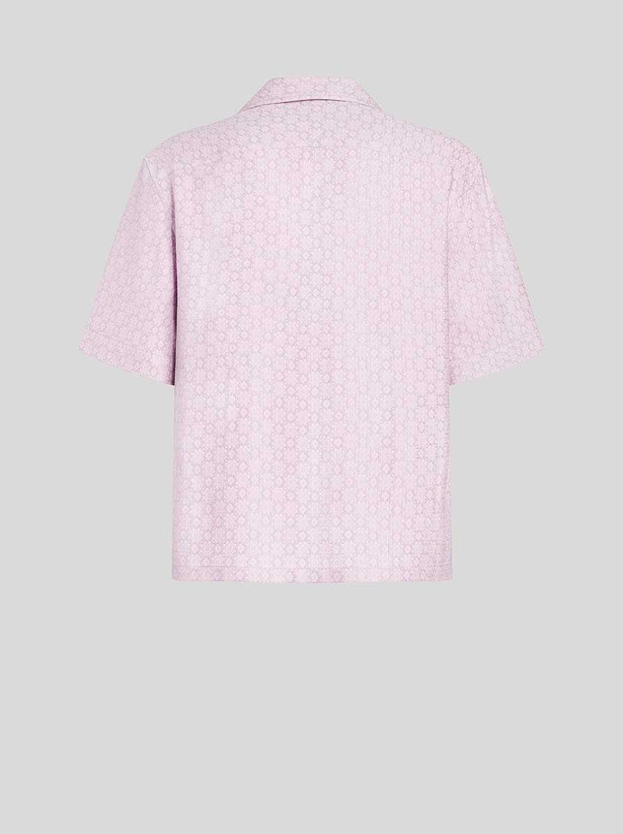 ETRO Camicie | Camicia Da Bowling In Tessuto Jacquard Rosa