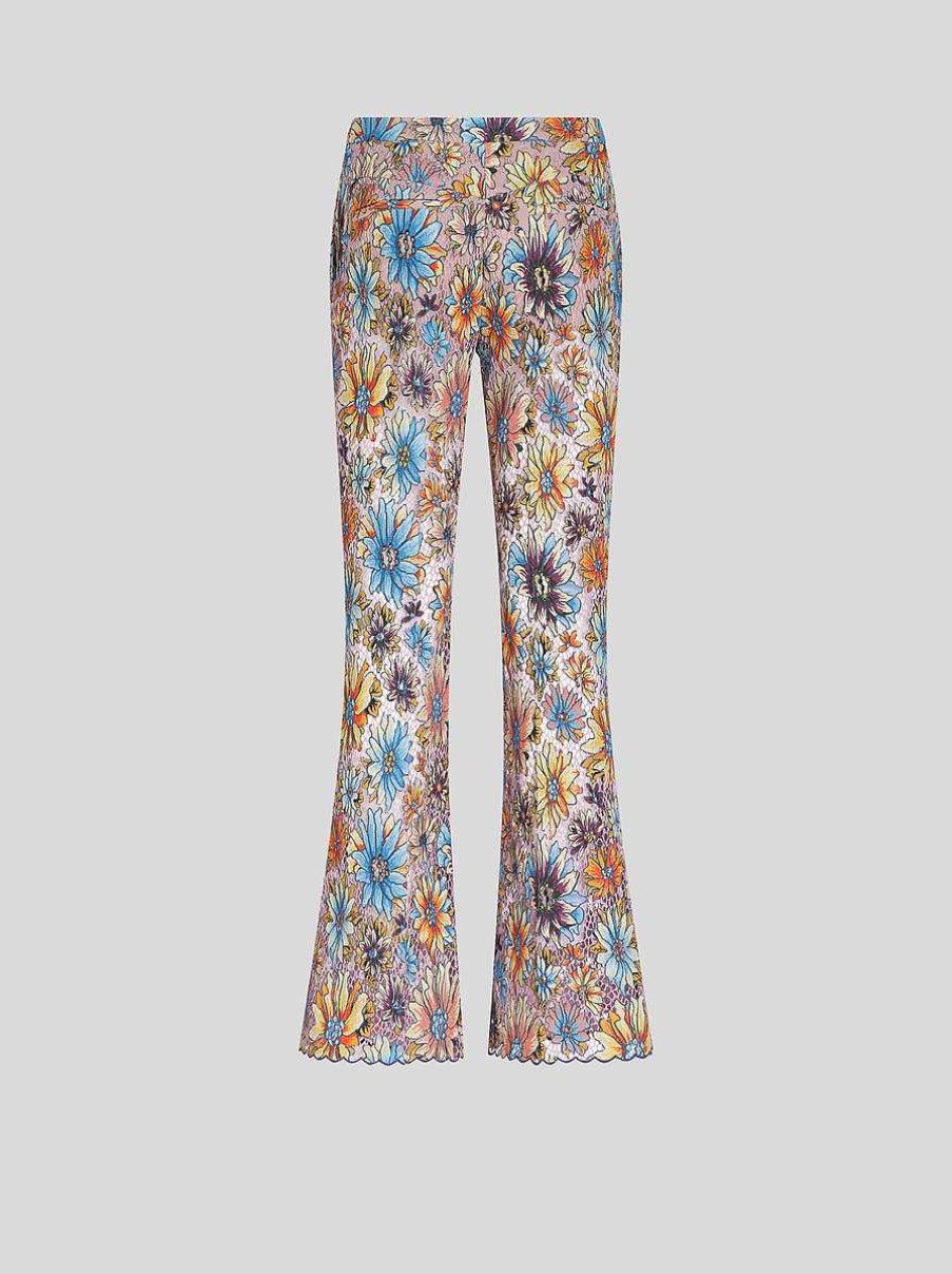 ETRO Pantaloni | Pantaloni Svasati Con Bouquet Floreale Multicolore