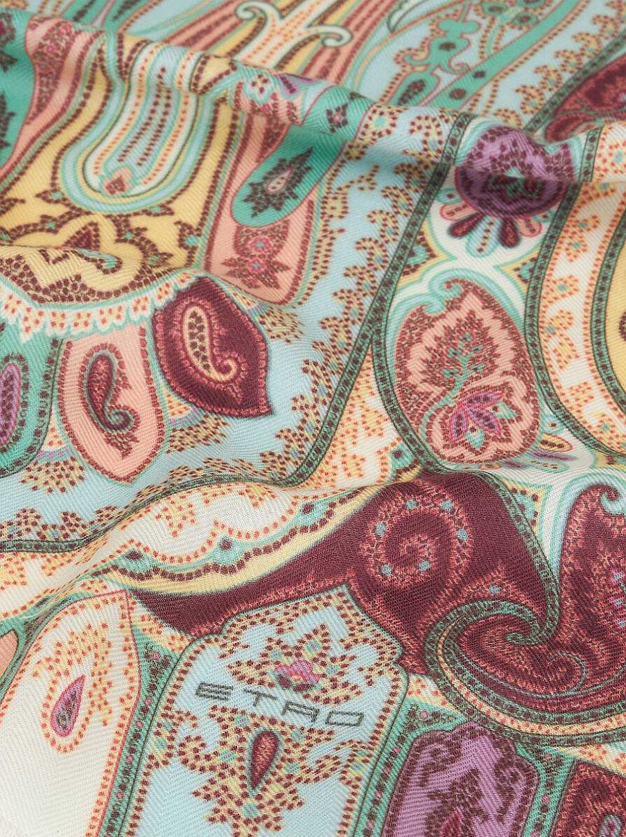 ETRO Sciarpe E Seta | Sciarpa Paisley In Seta E Cashmere Multicolore