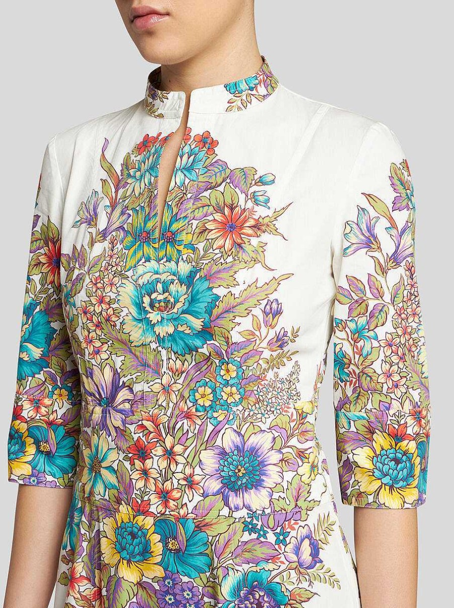 ETRO Vestiti | Abito Con Stampa Bouquet Bianco