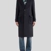 ETRO Cappotti E Capispalla | Cappotto In Lana E Cashmere Con Logo Sul Retro Blu Navy