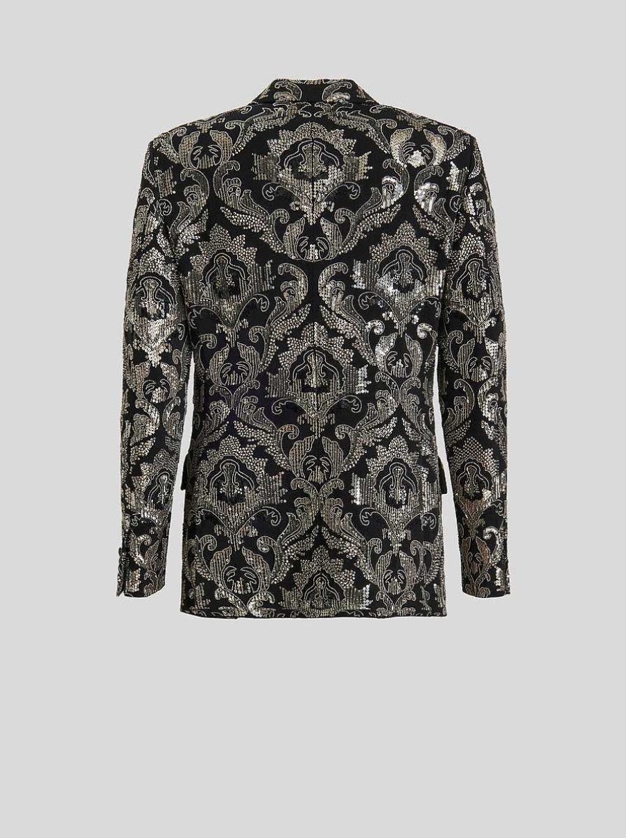 ETRO Giacche | Giacca Con Ricamo Paisley Ornamentale Nero