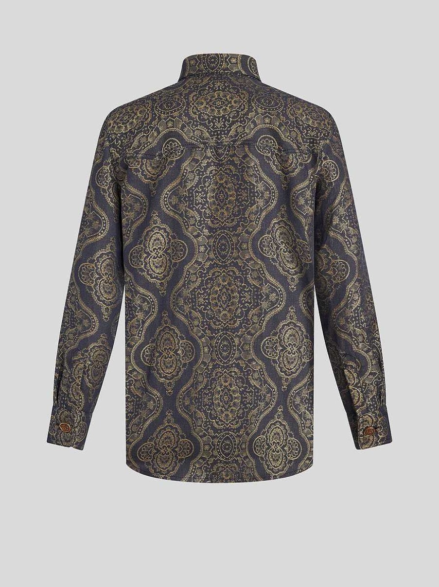 ETRO Camicie E Camicette | Camicia In Jacquard Di Jeans Nero