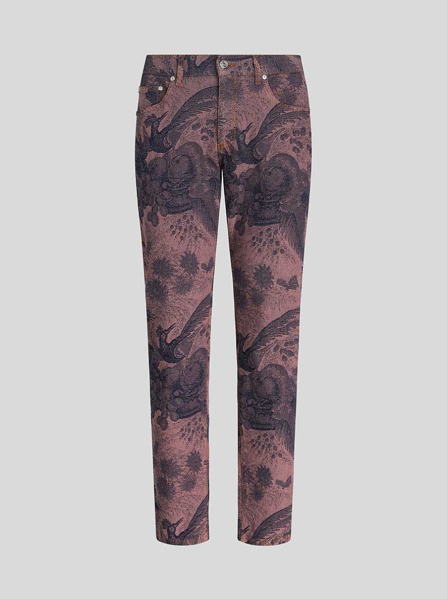 ETRO Denim | Jeans In Denim Jacquard Rosa