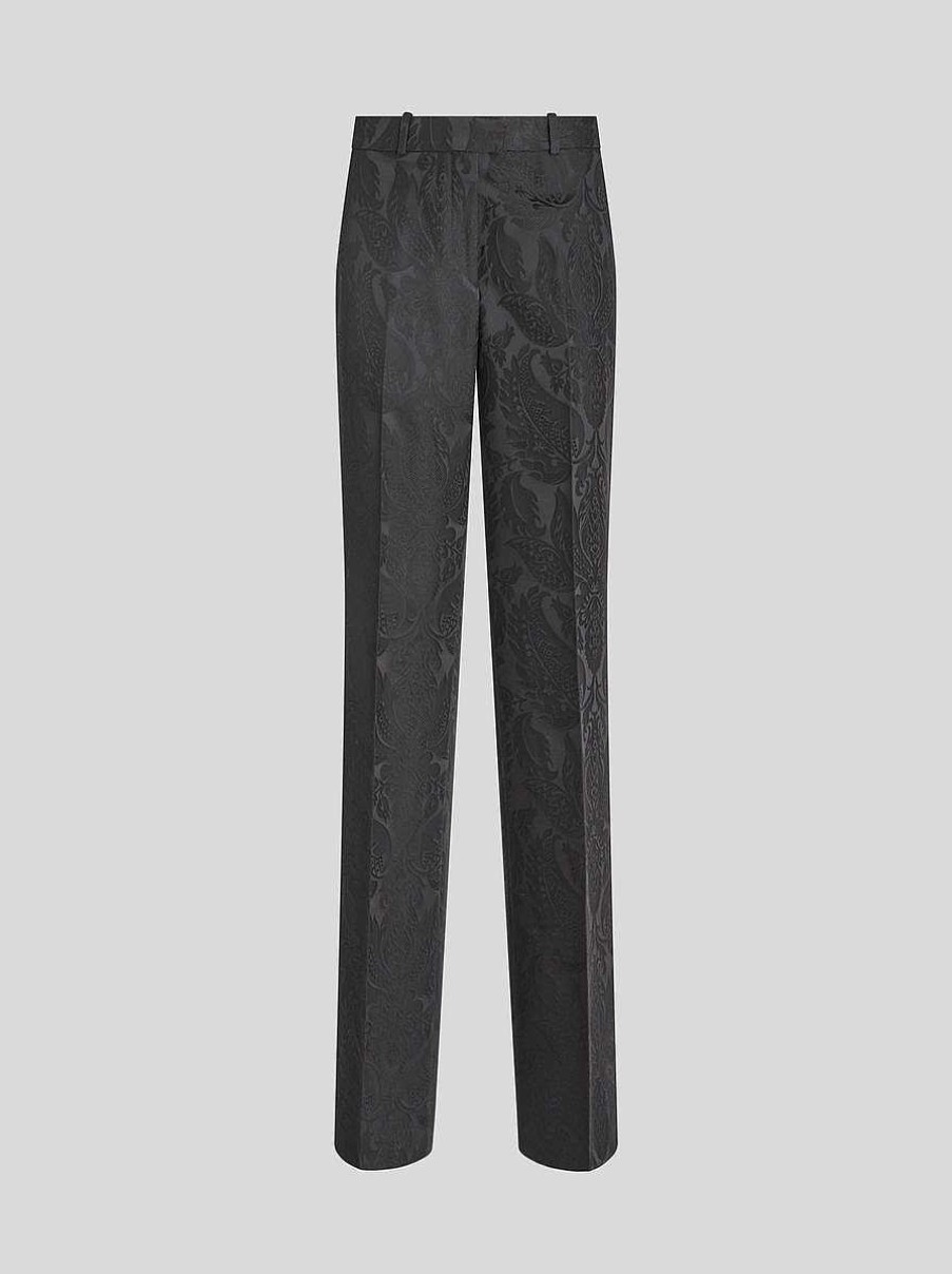 ETRO Pantaloni | Pantaloni Jacquard Floreali Nero