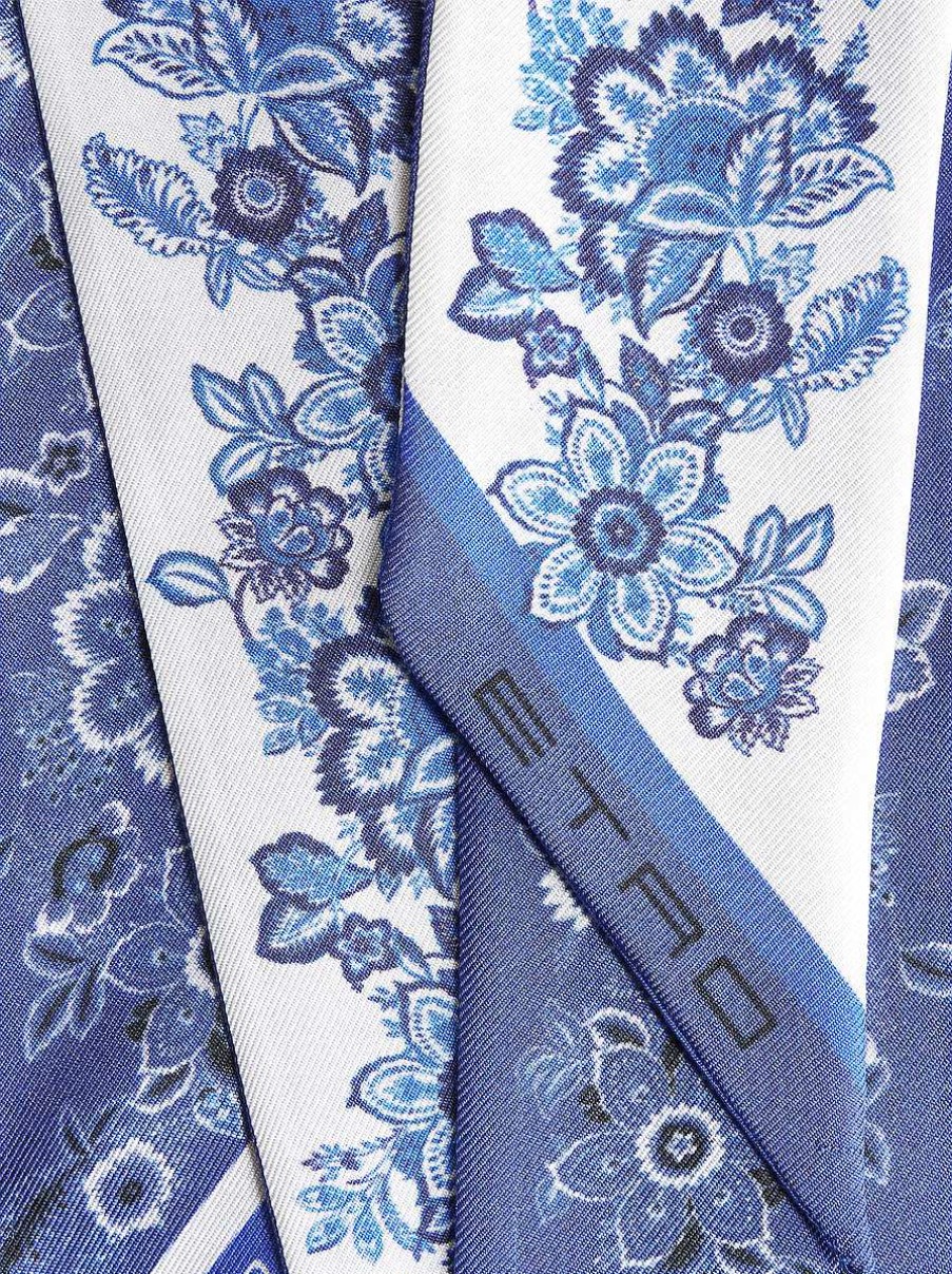 ETRO Sciarpe E Seta | Paisleyina In Seta Stampata Azzurro