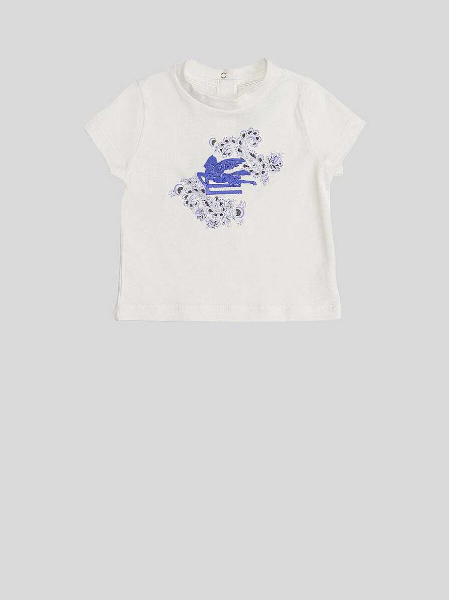 ETRO Neonato 12-36 Mesi | T-Shirt Per Neonato Con Disegno Pegaso E Paisley Bianco