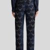 ETRO Pantaloni | Pantaloni In Velluto Jacquard Blu Navy