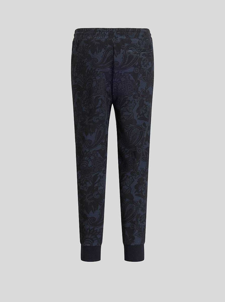 ETRO Pantaloni | Pantaloni In Pile Con Motivo Paisley Blu Navy