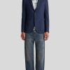 ETRO Giacche | Blazer A Righe Jacquard Azzurro